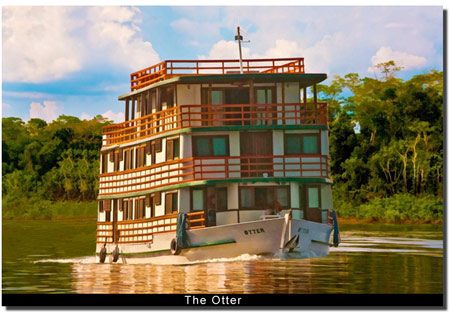The Otter, finest peacock fishing houseboat in the Amazon